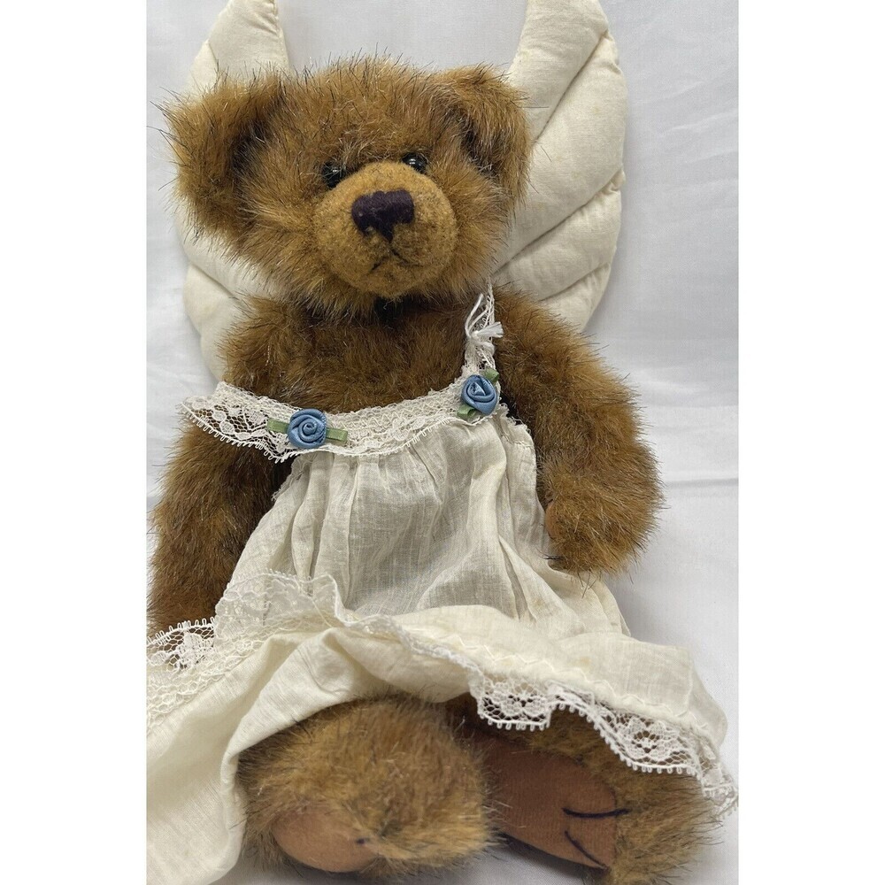 Vintage Bear Angel Plush Handmade 8” Stuffed Animal Toy